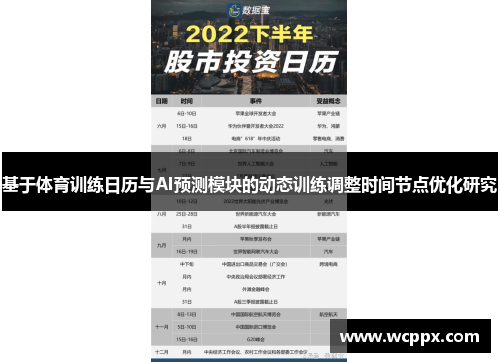 基于体育训练日历与AI预测模块的动态训练调整时间节点优化研究